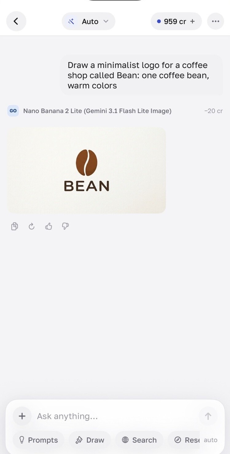Generating an image inside a chat